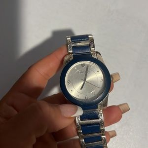 Sterling silver and blue watch